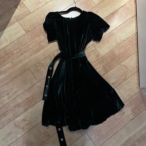 Sandro green velvet dress
